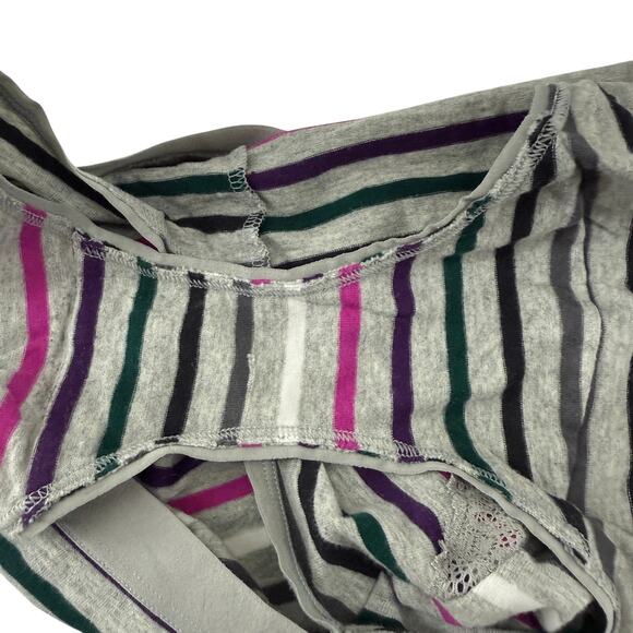 Cacique Cotton Full Brief Panty Gray Multicolor Stripe Size 14/16 - Picture 4 of 6